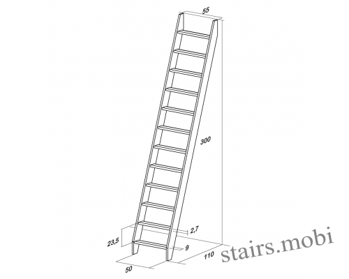 М-013У без поручня чертеж stairs.mobi