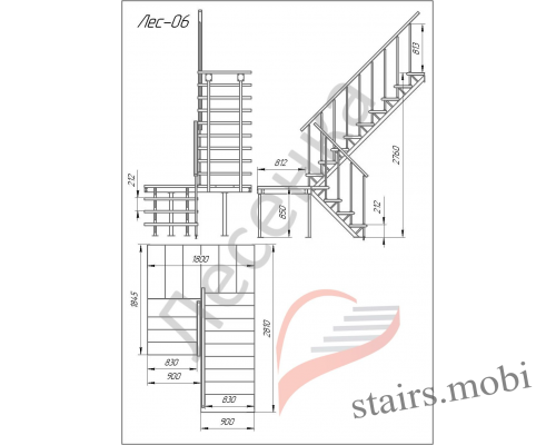 ЛЕС-06 вид3 чертеж stairs.mobi